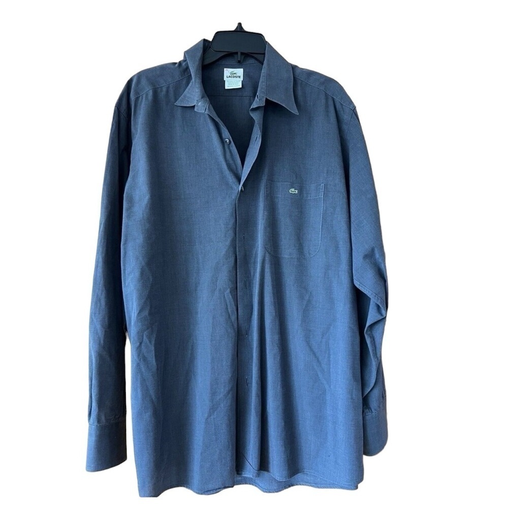 Lacoste Shirt Men's Black/ Gray Long Sleeve Button Down Cotton